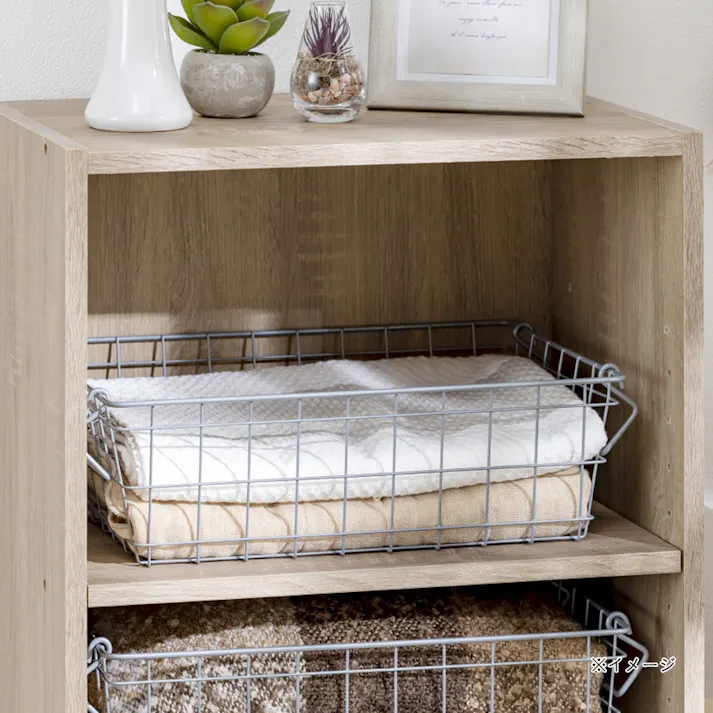 スチールバスケット 浅型 シルバー