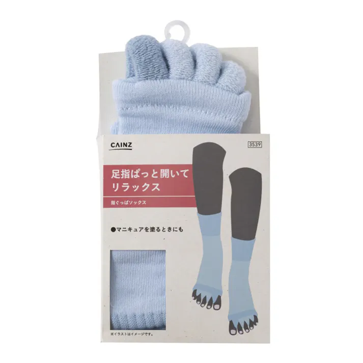 カインズ 指ぐっぱソックス ブルー 23.0~25.0cm