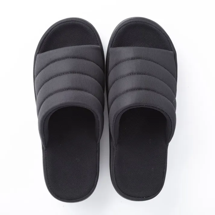 抗菌防臭軽量極厚立体ソールサンダル ブラック L