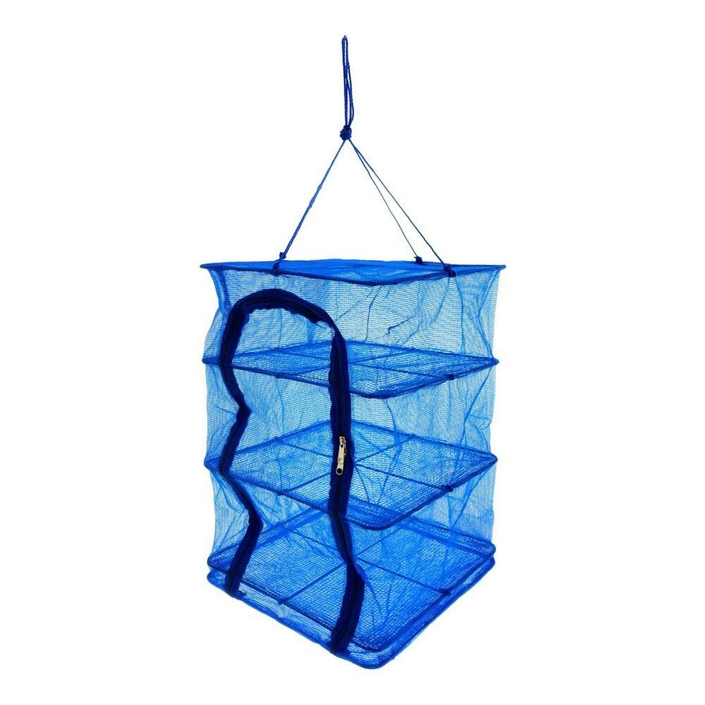 3段式もの干しネット ブルー 35×35×55cm | 保存容器 通販