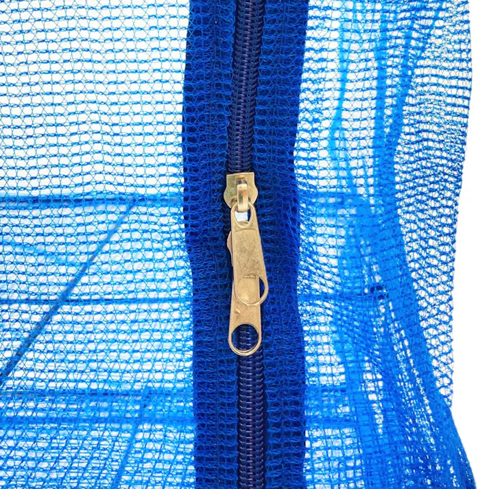 3段式もの干しネット ブルー 45×45×55cm