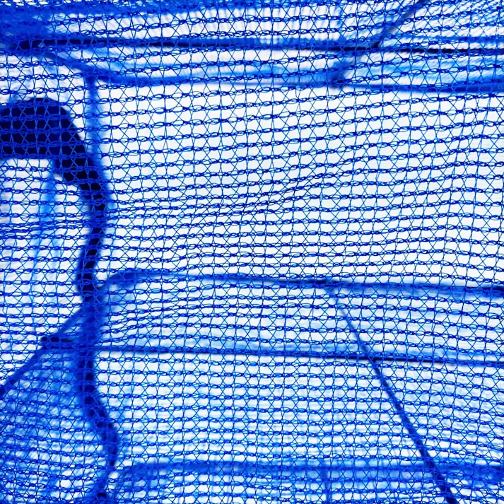 3段式もの干しネット ブルー 45×45×55cm