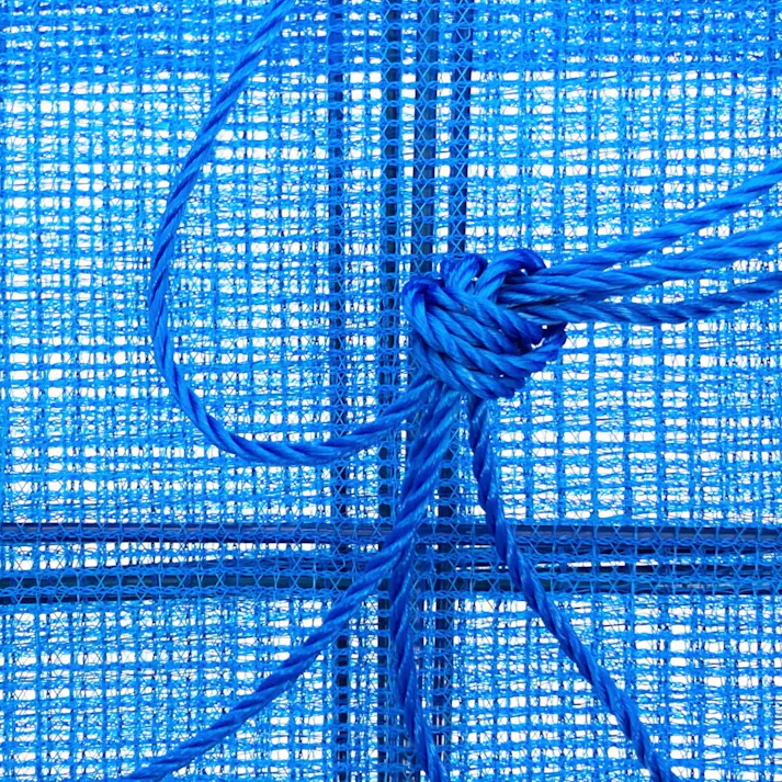 3段式もの干しネット ブルー 45×45×55cm