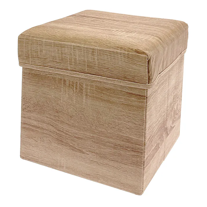 収納スツール 木目ベージュ 32×32×31cm