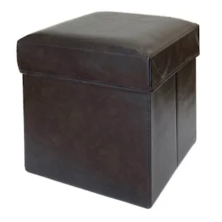 収納スツール ブラックレザー 32×32×31cm