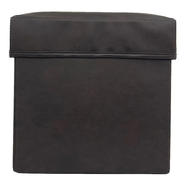 収納スツール ブラックレザー 32×32×31cm