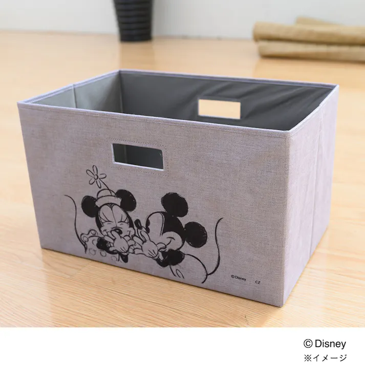 持ち運びしやすい折りたたみ収納ボックス ミッキー&ミニー