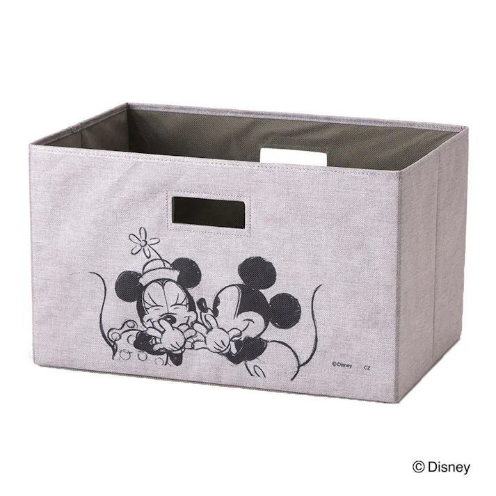 持ち運びしやすい折りたたみ収納ボックス ミッキー&ミニー