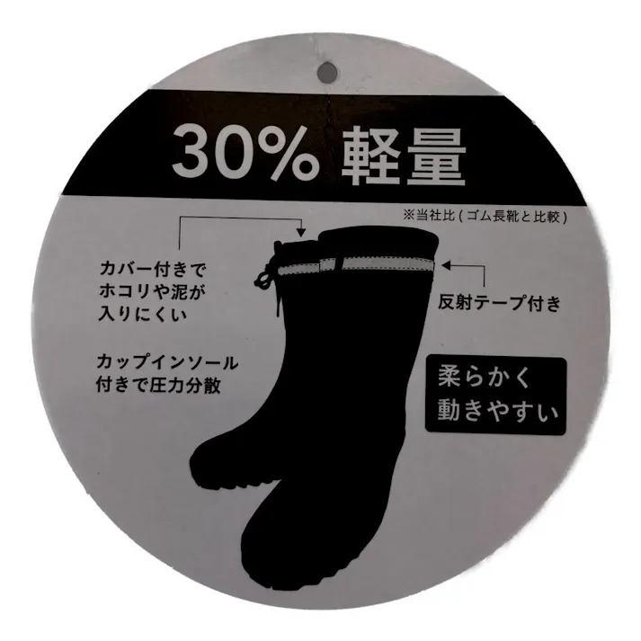 カインズ 軽くて柔らかい紳士レインブーツ M ブラック
