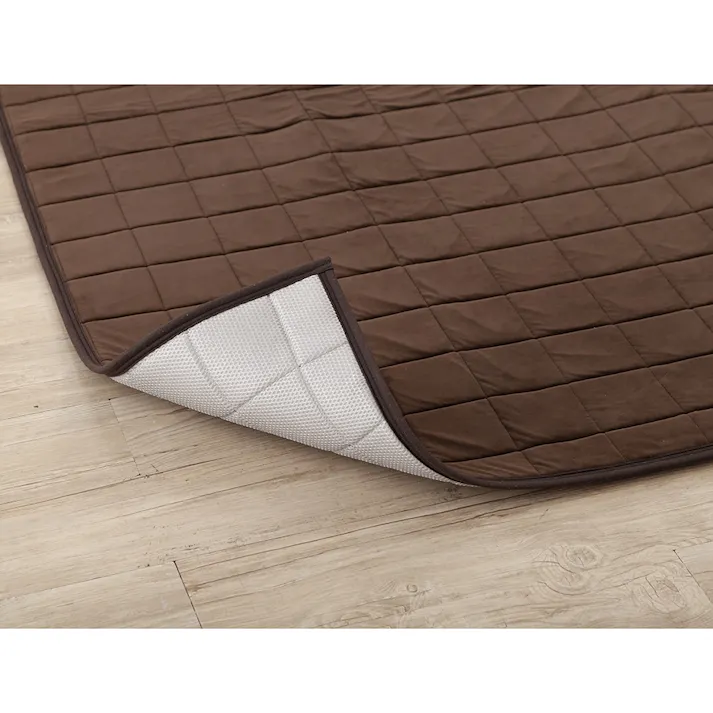 空気が通るもちもちキルトラグ ブラウン 185×185cm(販売終了)