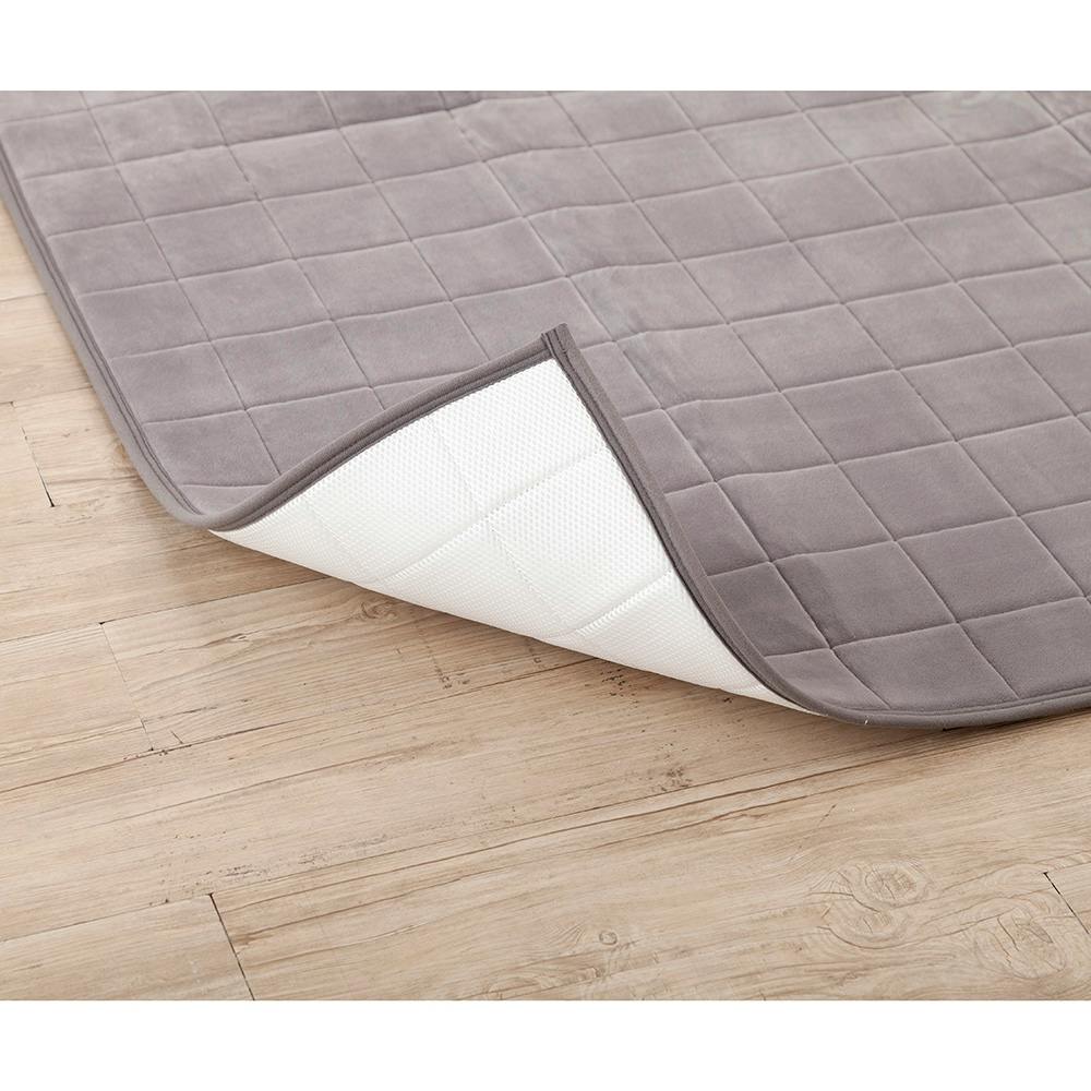 空気が通るもちもちキルトラグ グレー 185×185cm(販売終了) | ラグ