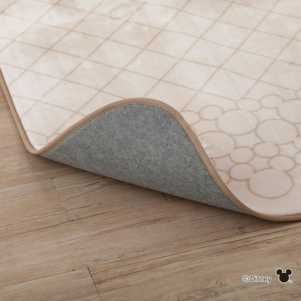 スムースウォームラグ ミッキーマウス 185×185 アイボリー(販売終了