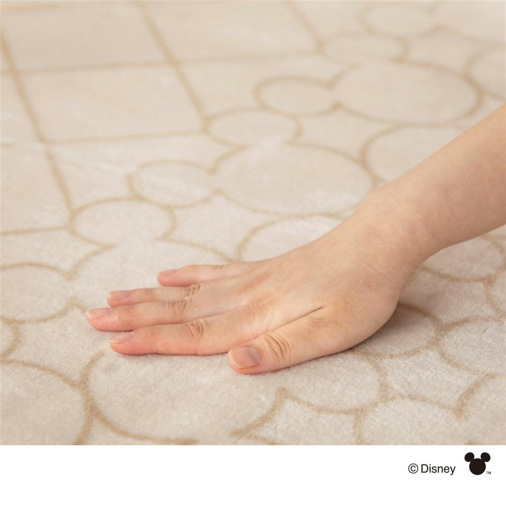 スムースウォームラグ ミッキーマウス 185×185 アイボリー(販売終了