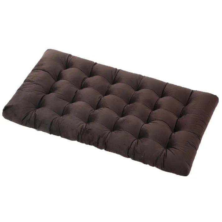 ぽこぽこロングフロアクッション ブラウン 幅60cm 奥行110cm