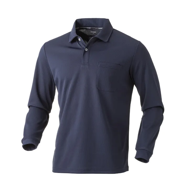 スピードドライ ワークポロシャツ 長袖 ネイビー M