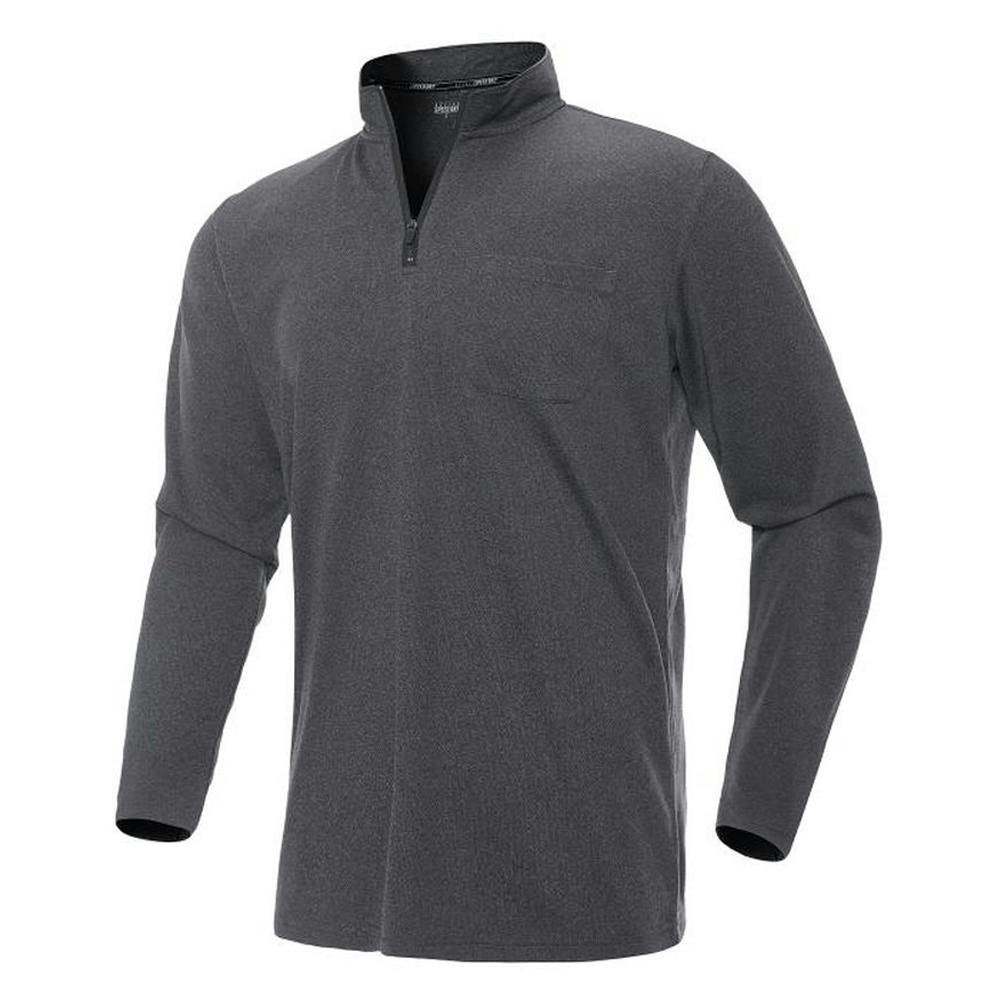 スピードドライジップアップシャツ 杢ブラック M | 作業着・作業服