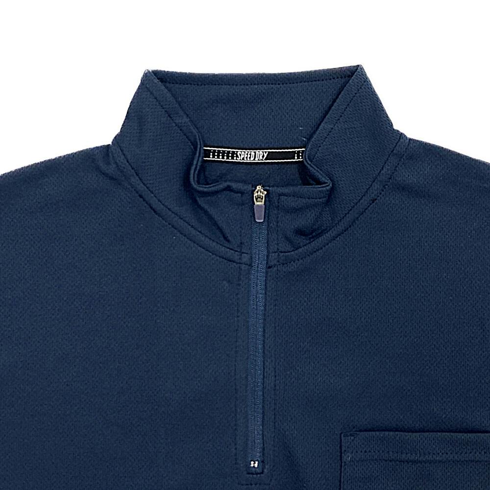 スピードドライ ジップアップシャツ ネイビー LL | 作業着・作業服