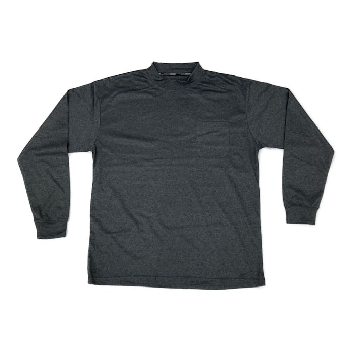 スピードドライ ワークTシャツ ハイネック 長袖 杢ブラック 3L