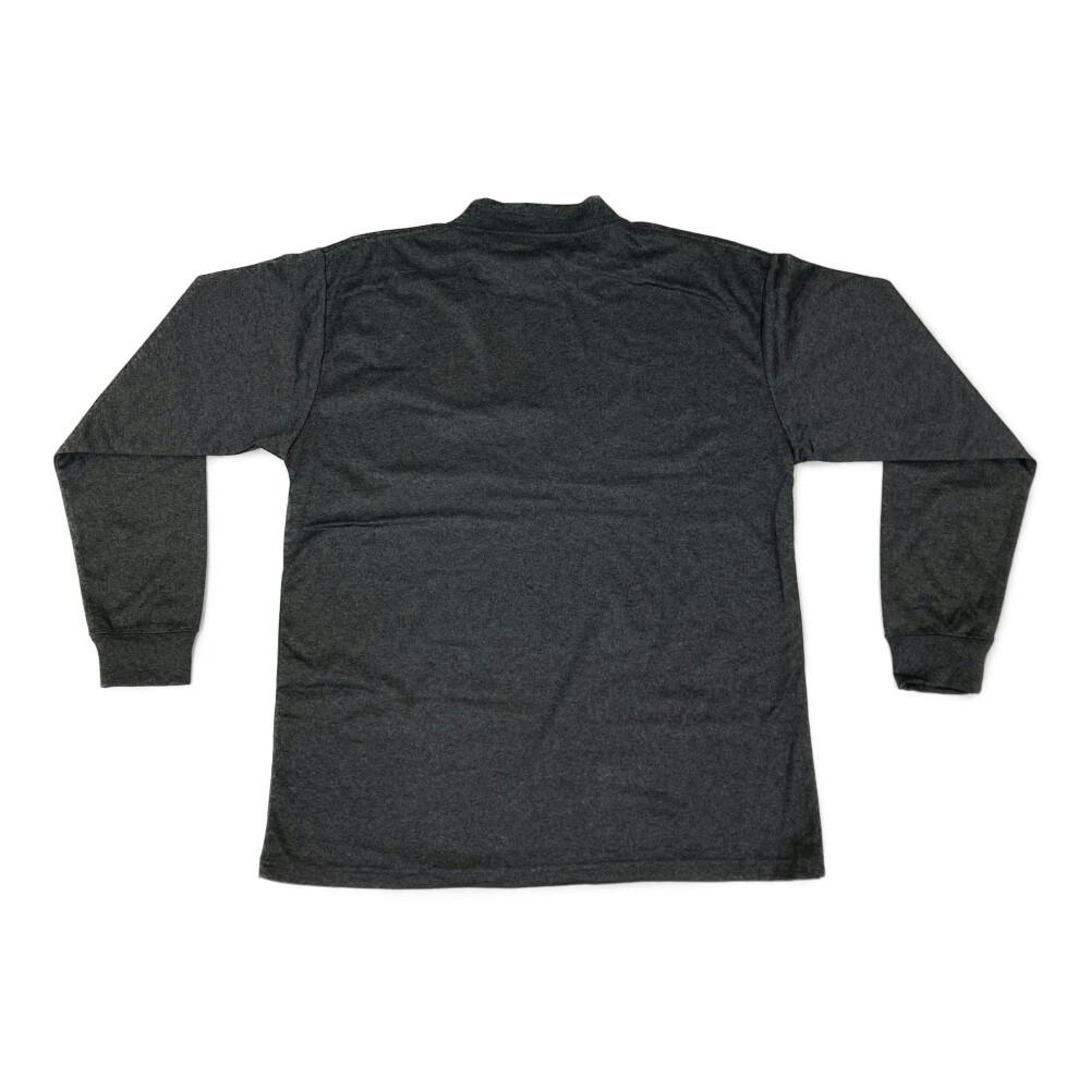スピードドライ ワークTシャツ ハイネック 長袖 杢ブラック 3L | 作業