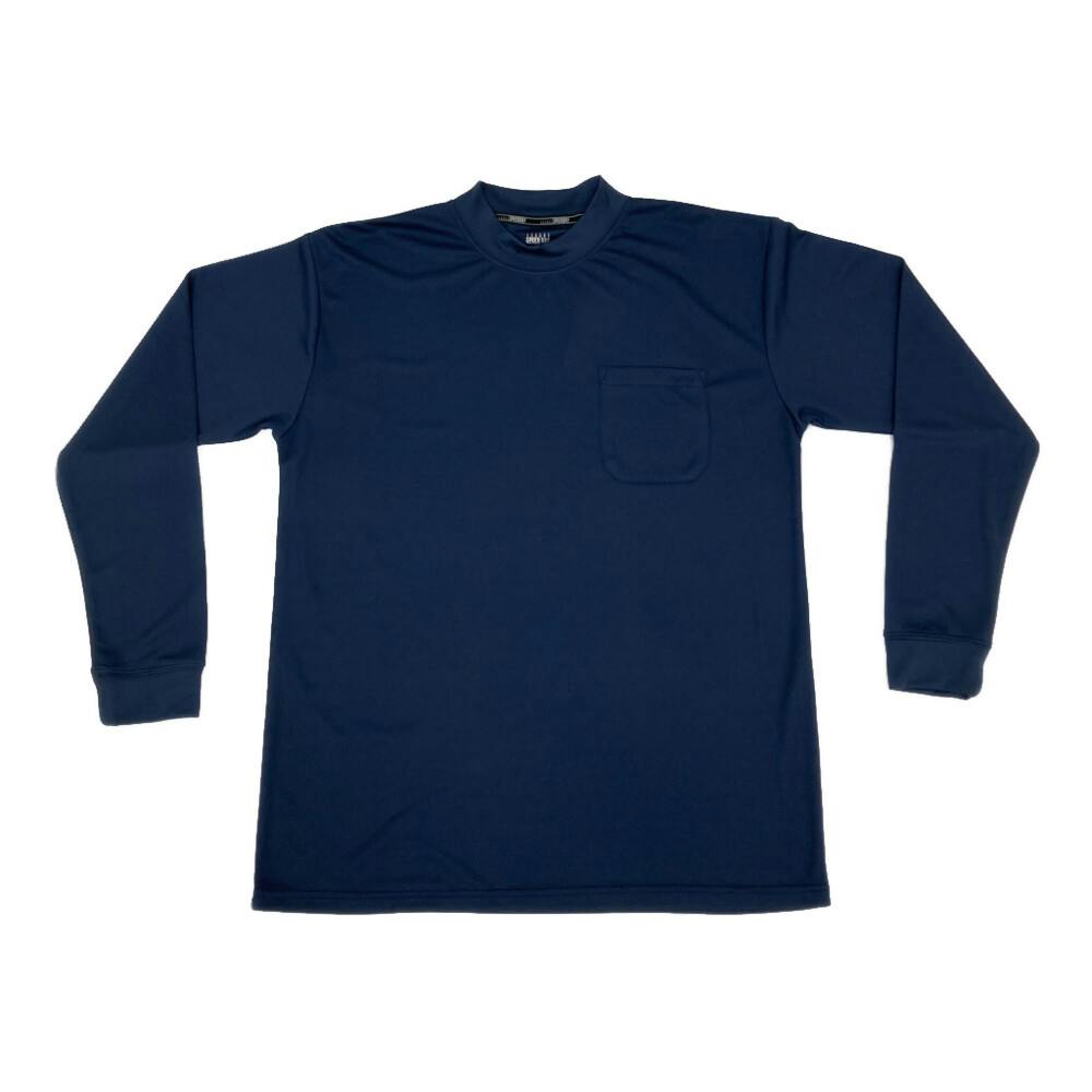 スピードドライ ワークTシャツ ハイネック 長袖 ネイビー LL | 作業着