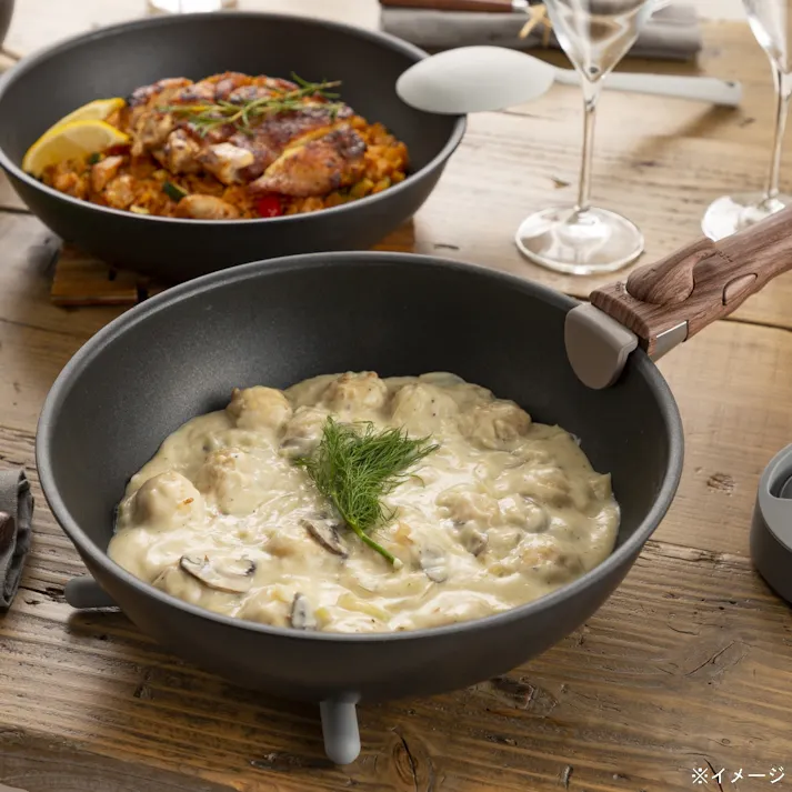 IH&ガス 取っ手が外せる 焦げ付きにくいフライパン 26cm 深型(販売終了)