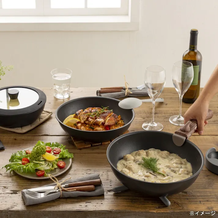 IH&ガス 取っ手が外せる 焦げ付きにくいフライパン 26cm 深型(販売終了)