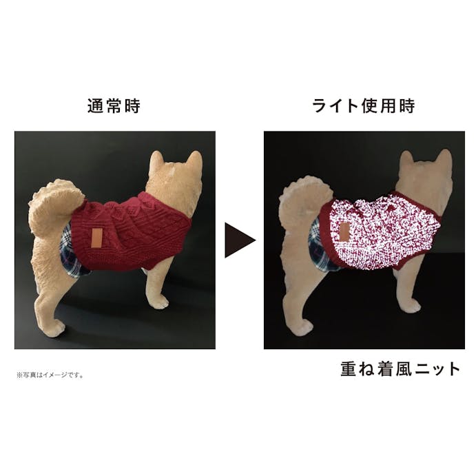 重ね着風ニット レッド Sサイズ ペット服(犬の服)(販売終了)