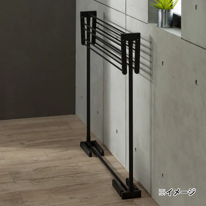 乾きやすい折りたたみ式タオルハンガー ブラック(販売終了)