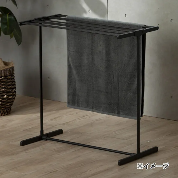 乾きやすい折りたたみ式タオルハンガー ブラック(販売終了)