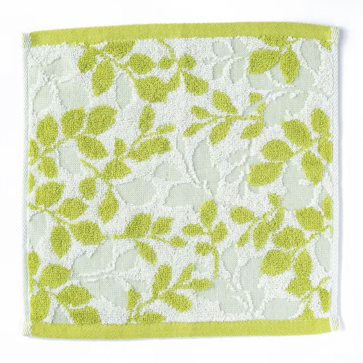 タオルハンカチ リーフ グリーン