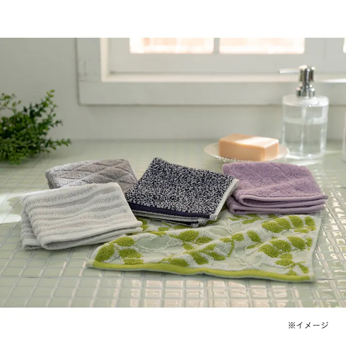 タオルハンカチ リーフ グリーン