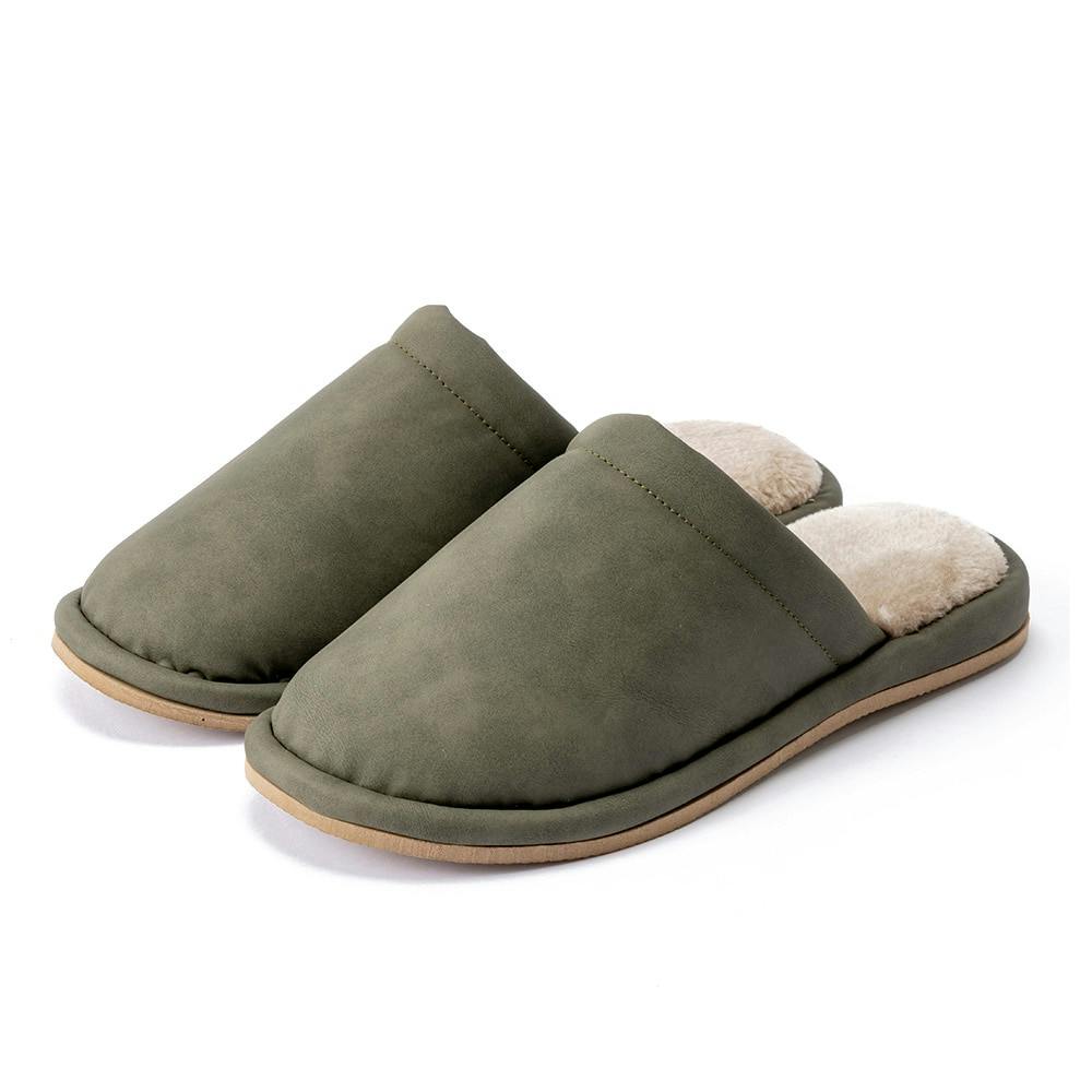 レザー調低反発インソールスリッパ カーキ M(販売終了) スリッパ・ルームシューズ 通販 ホームセンターのカインズ