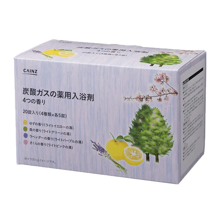 カインズ 炭酸ガスの薬用入浴剤 4つの香り 40g×20錠(4種類×各5錠)