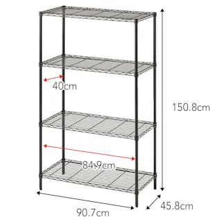 インテリアラック ストロング 4段 ブラック M90