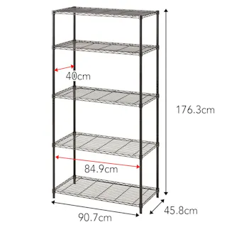 インテリアラック ストロング 5段 ブラック M91
