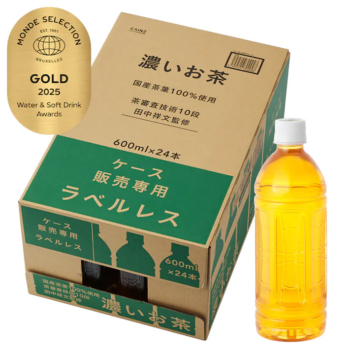 【ケース販売】濃いお茶(茶師10段監修) ラベルレス 600ml×24本