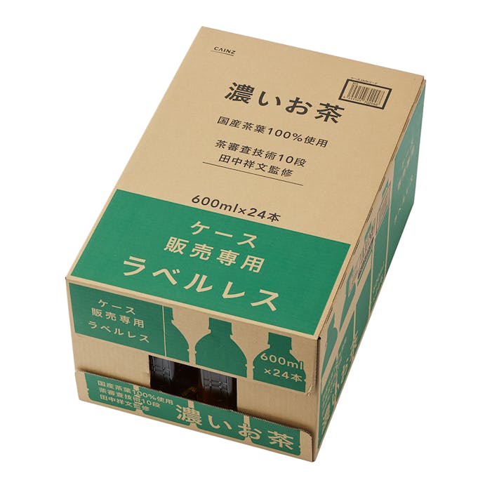 【ケース販売】濃いお茶(茶師10段監修) ラベルレス 600ml×24本