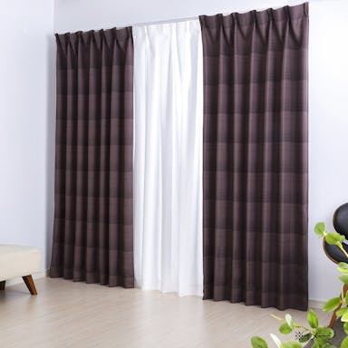 遮光・遮熱 なごみ ブラウン 100×110cm 4枚組セットカーテン