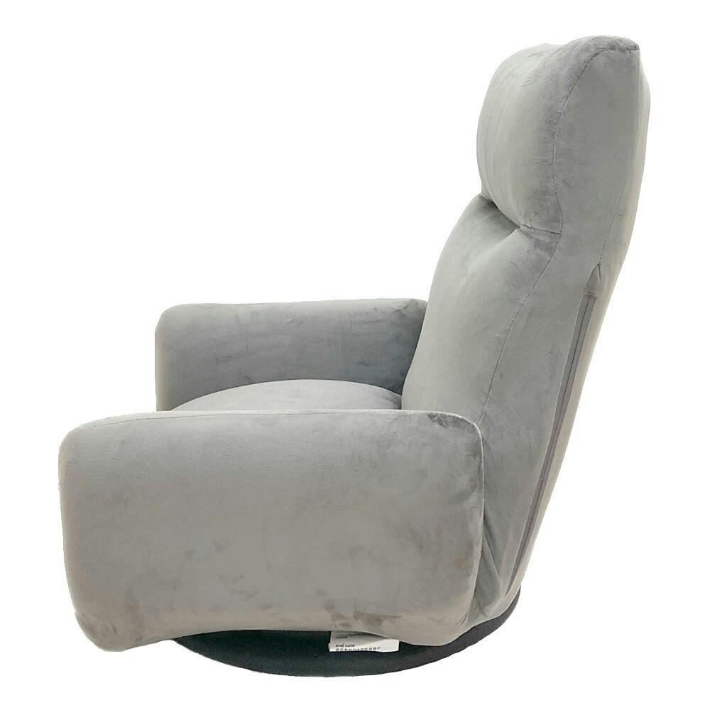 and cute 低反発肘付き回転座椅子 グレー 幅65cm 奥行58～112cm