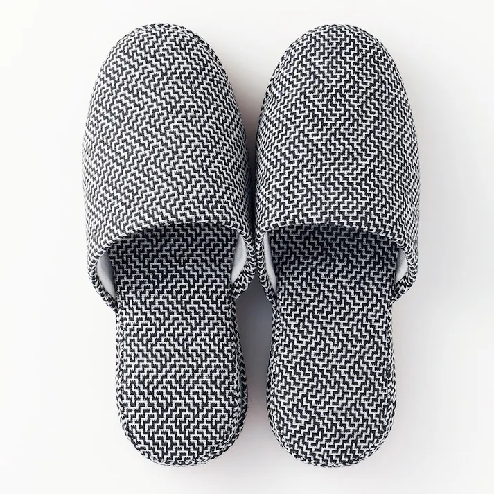 スマートスリッパ モダンチェック ブラック