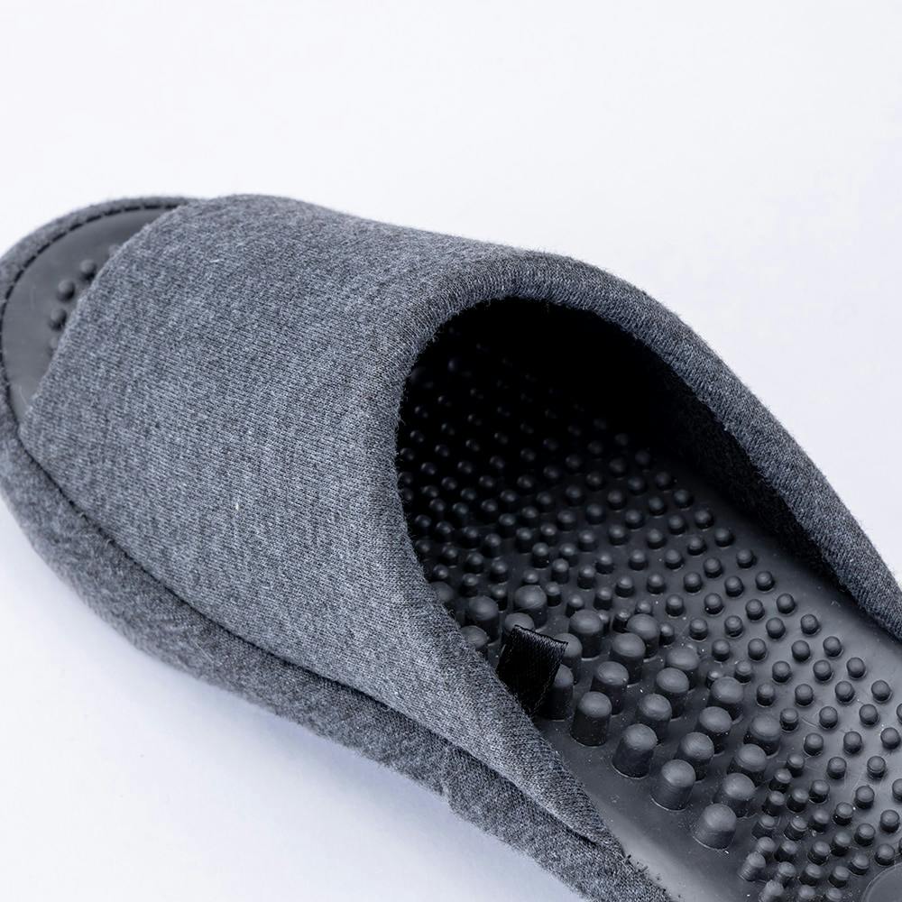 足裏刺激スリッパ立体インソールソフトクッション グレー M