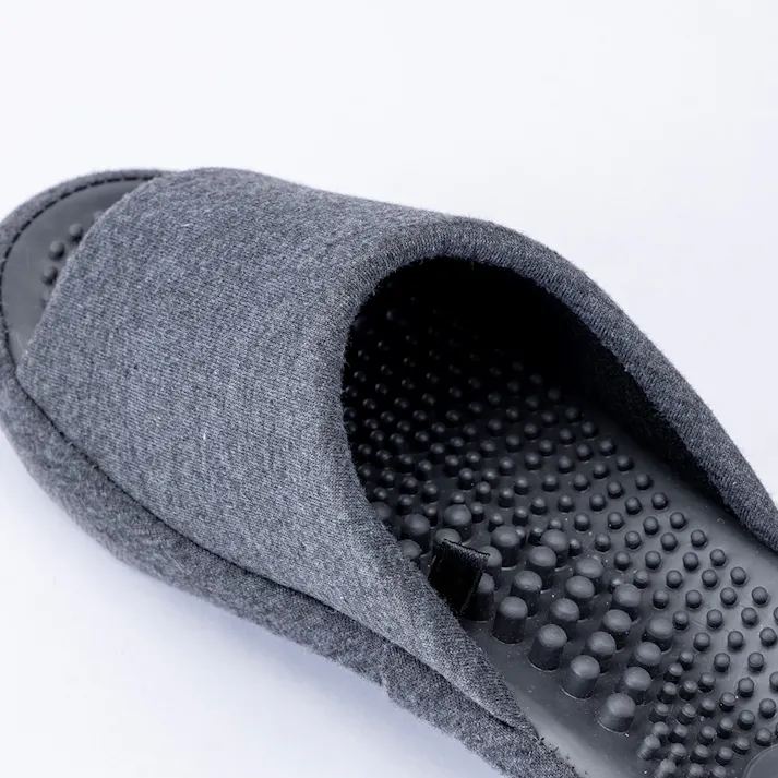足裏刺激スリッパ立体インソールソフトクッション グレー M