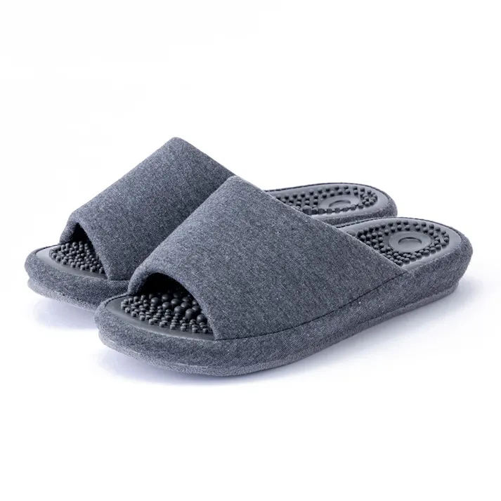 足裏刺激スリッパ立体インソールソフトクッション グレー M