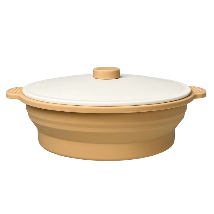 レンジで楽チン シリコンスチーマー 丸型 オレンジ