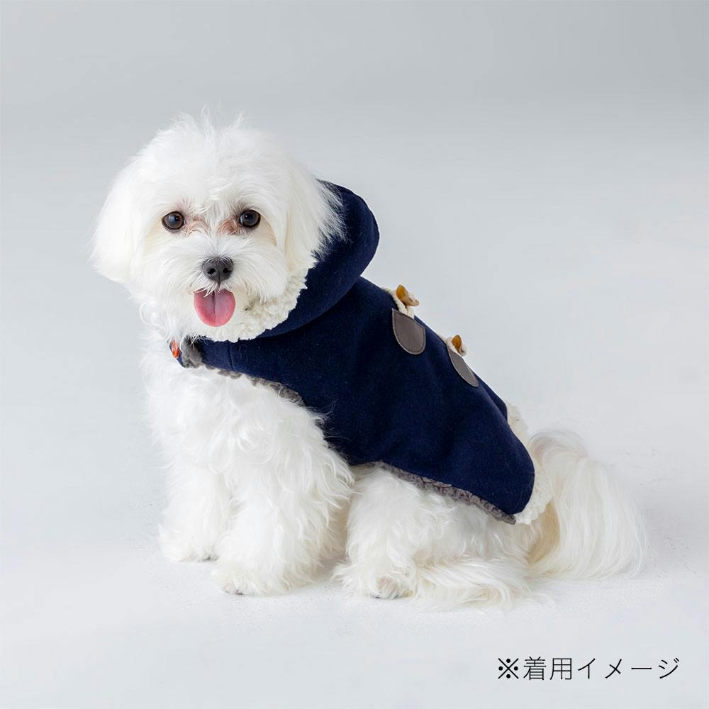 マント風ダッフルコートネイビーM(販売終了) | ペット用品（犬