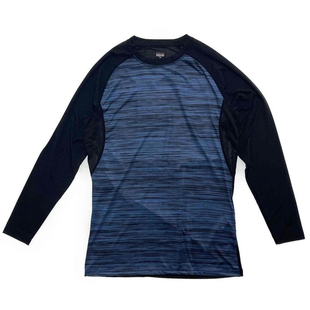 カインズ スピードドライ コンプレッションシャツ 長袖 杢ネイビー LL