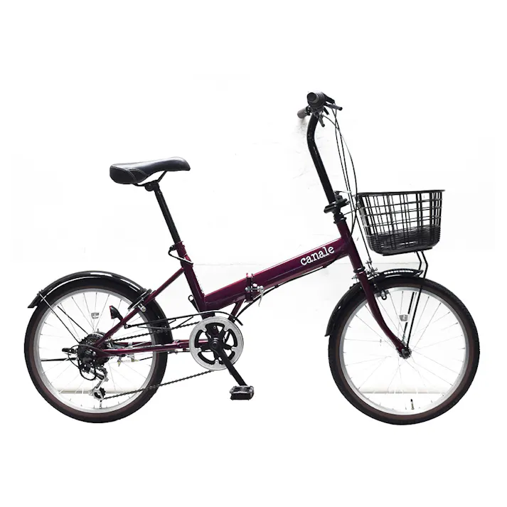 【自転車】折りたたみ自転車 カナーレ Canale 20インチ 外装6段 ワインレッド