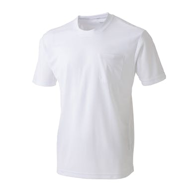 スピードドライポケット付メッシュワークTシャツ半袖ホワイト(販売終了)