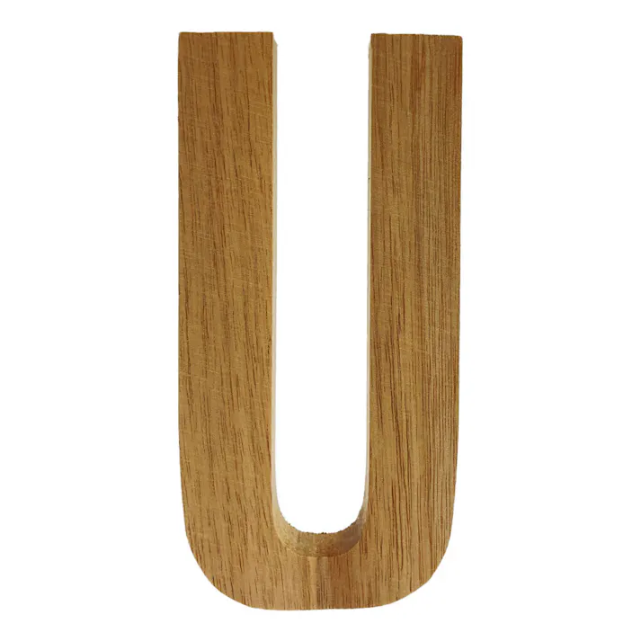 立てても置ける 切文字 U
