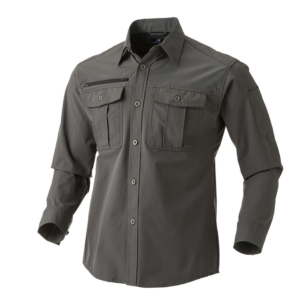 カインズ HARD WEARING 軽量ストレッチワークシャツ 長袖 チャコール